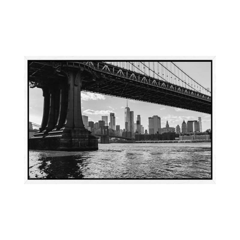 Dumbo Brooklyn VI 1 Piece Wall Art on Canvas, 66.04cm H x 101.6cm W x 3.81cm D, White Framed
