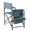 Chaise pliante rembourrée bleue / grise 1 pièce avec poches de rangement