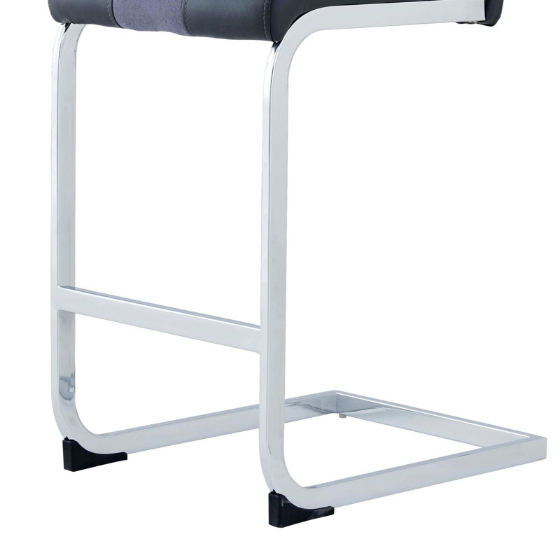4 tabourets de bar avec structure en métal, Gris