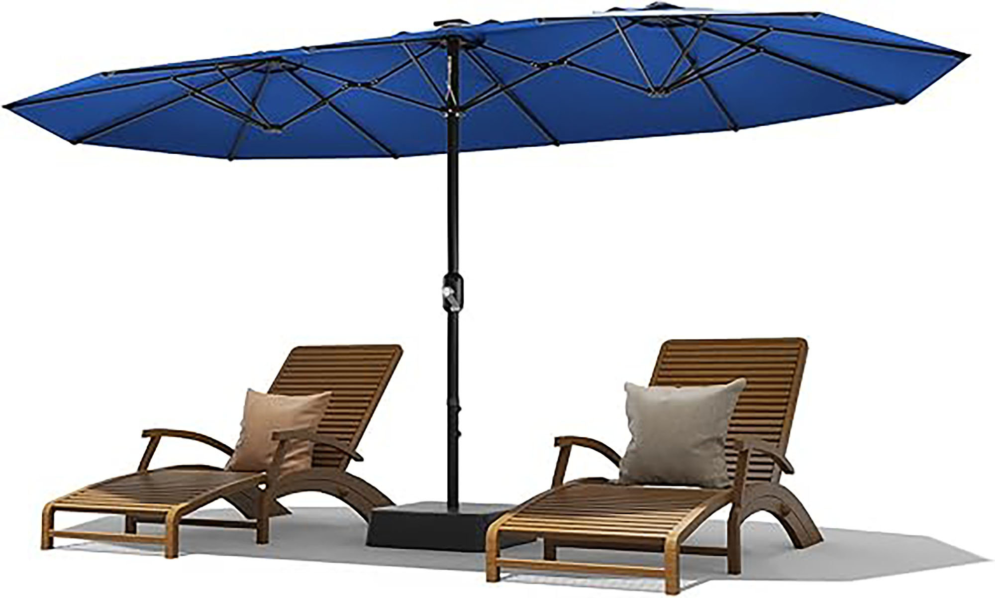 15 ft patio umbrellas Bigroof ft. Double-Sided w/Crank Handle and Umbrella Base for Outdoor Garden Market Umbrella Pool Backyard in Navy Blue Transform your outdoor area with this stunning 15ft Double Maison Arts 15ft Patio Umbrella