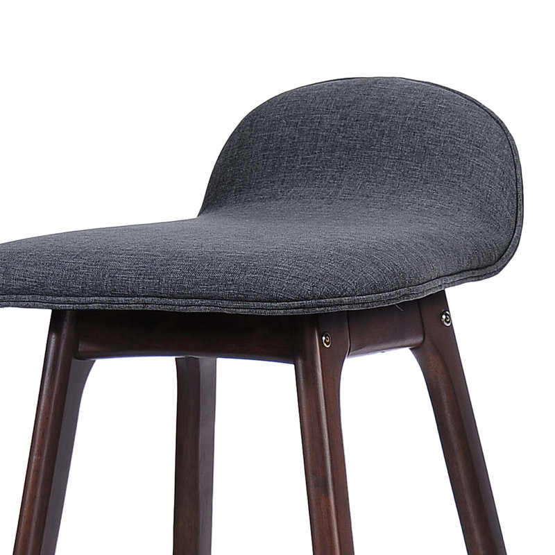 Ensemble de 2 tabourets de bar 28,5 po Mid-Century, Gris foncé
