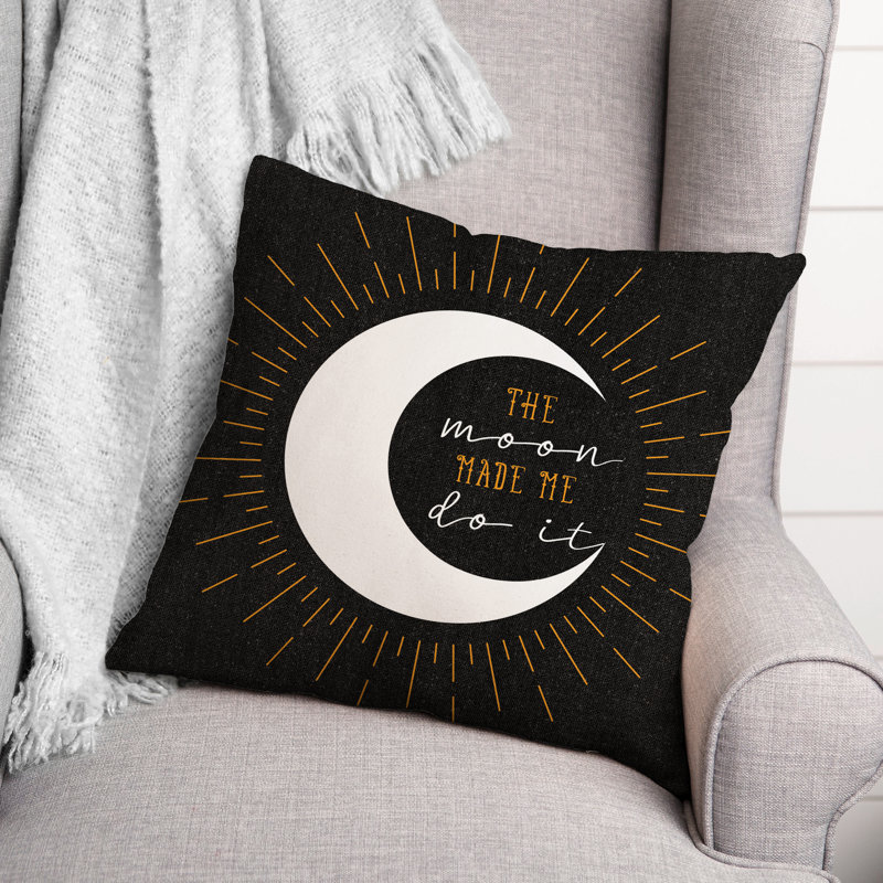 Coussin Spooky, Noir, H 18 po x l 18 po, Carré