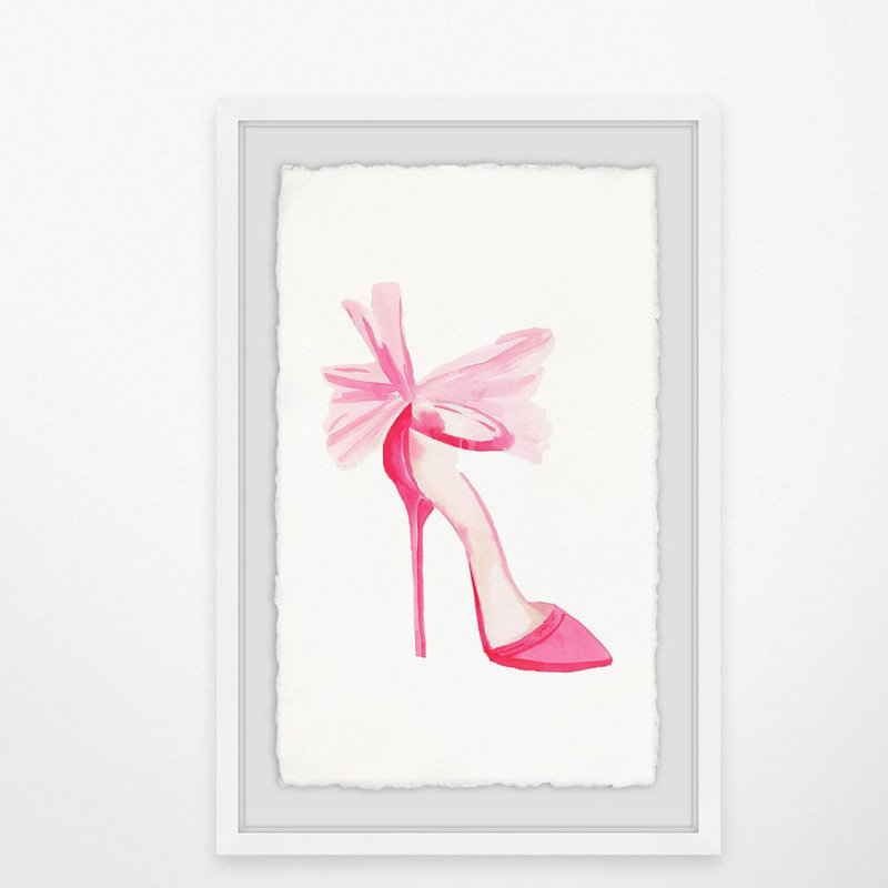 «Pink High Heels», reproduction d'art encadrée, H 45 po x l 30 po