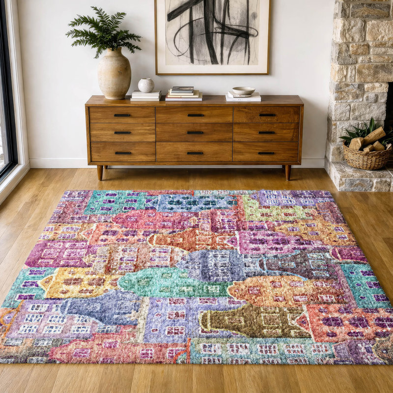 Tapis fantaisie de qualité supérieure lavable à la machine Dream ADS600, Red, 10' x 14'