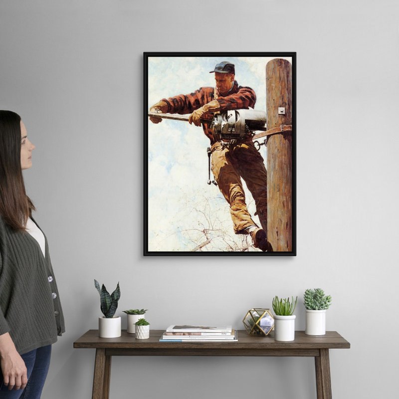Art mural sur toile Norman Rockwell, H 34 po x l 26 po x P 1,75 po, Cadre flottant noir