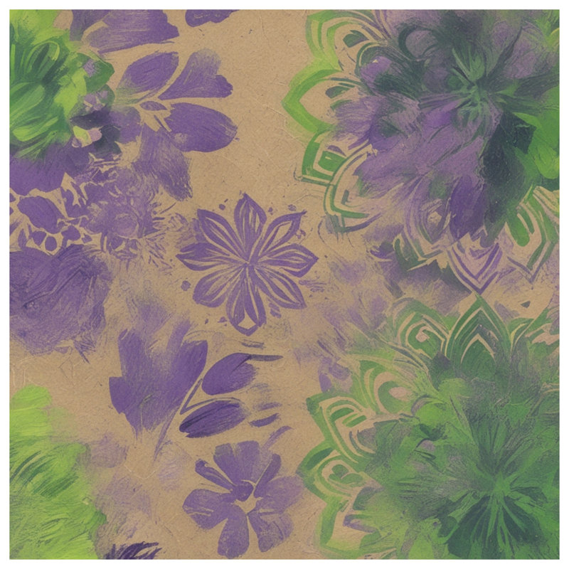 Couvertures de mandala mauve et floral, 50in W x 60in H