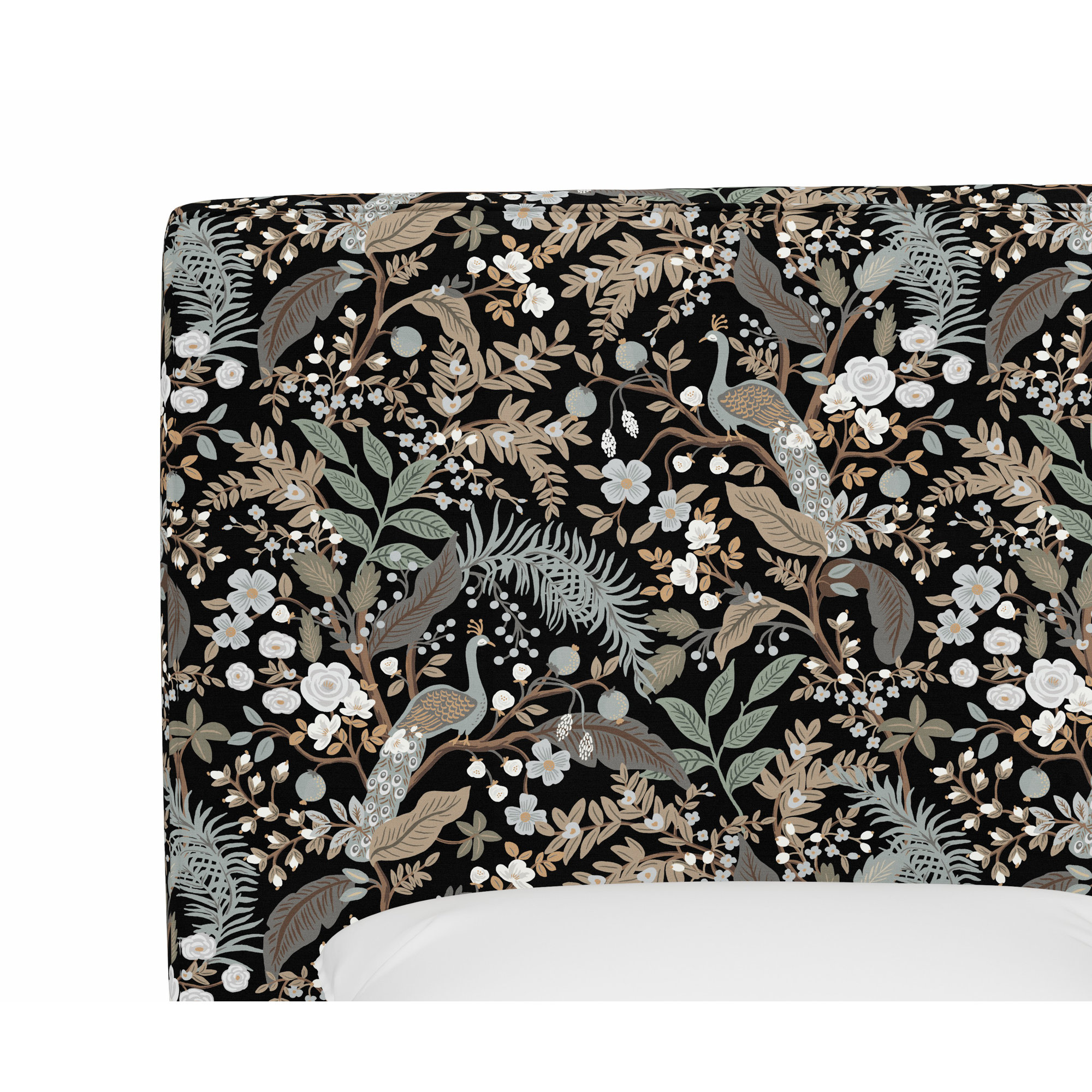 Elly Headboard, Full/Double, Rpc Peacock Black Linen