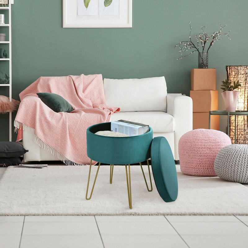 Tabouret d'appoint en acier, Vert