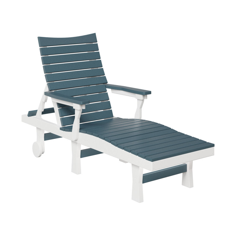 Berlin Gardens Bristol Chaise Lounge, Slate/White