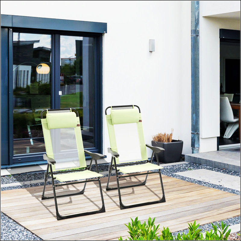 Ensemble de 2 chaises de patio pliantes, Noir