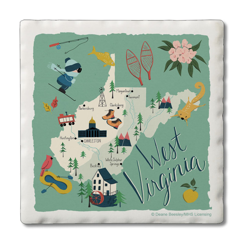 Paquet de 4 sous-verres West Virginia Home