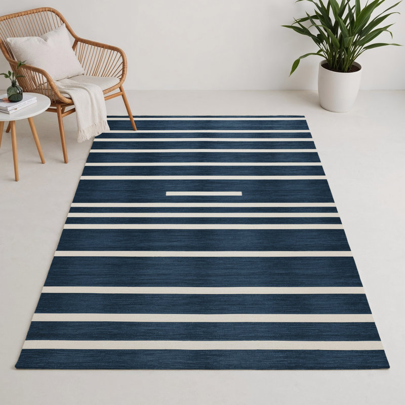 Tapis intérieur / extérieur gris HorizontalStripes, Rectangulaire 3 pi x 5 pi