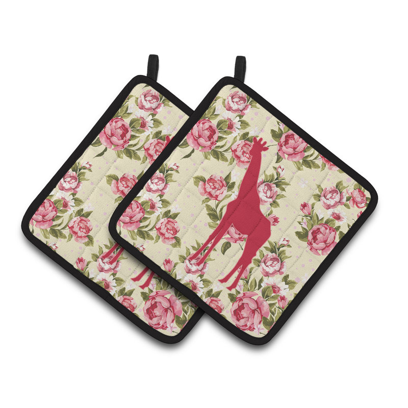 Bungalow Rose Floral Polyester Potholder