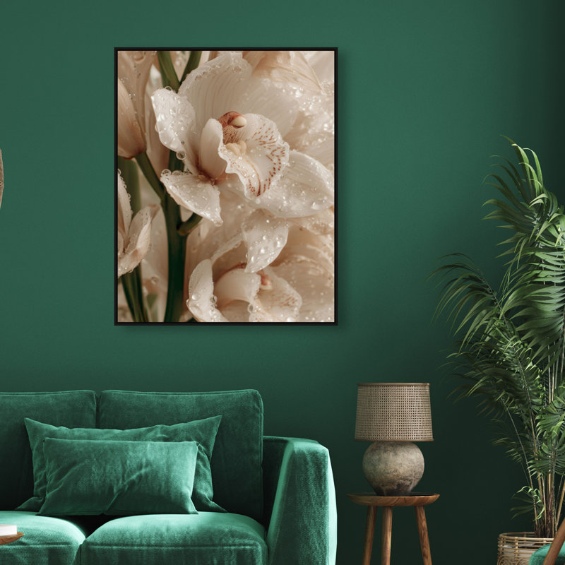 Water Droplets Print by Oliver Gal, 37" H x 31" W, Black Floater Frame