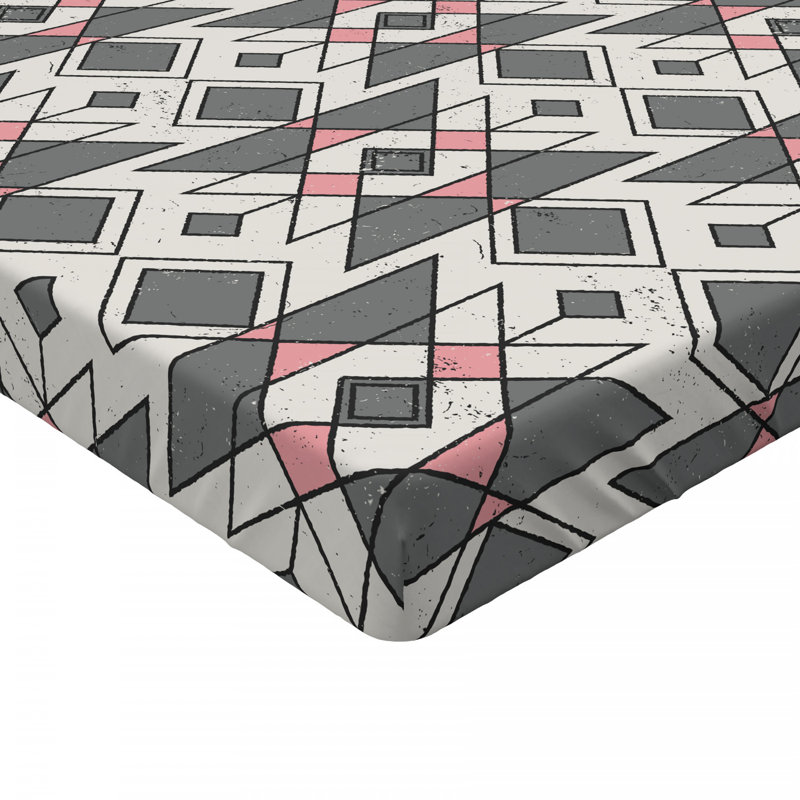 Microfiber Geometric Fitted Sheet, Twin XL Fitted Sheet