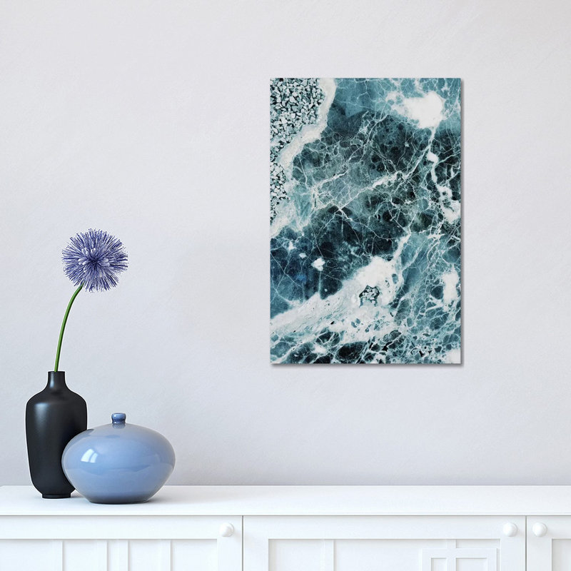 Blue Sea Marble by Emanuela Carratoni - Wrapped Canvas Print, 30.48 cm H x 45.72 cm W