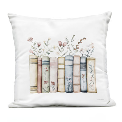 Words That Blossom Outdoor Printed Pillow, design by Svetlana Aleynikova, 18 x 7 x 18