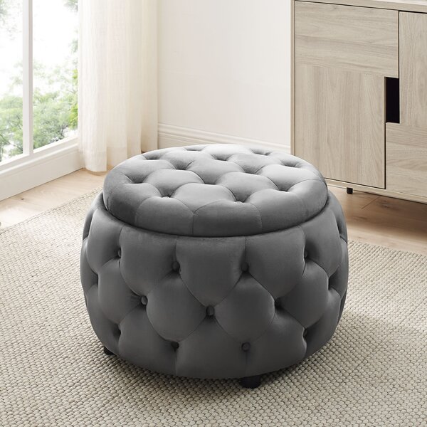 Rosdorf Park Amaanah Velvet Ottoman & Reviews | Wayfair