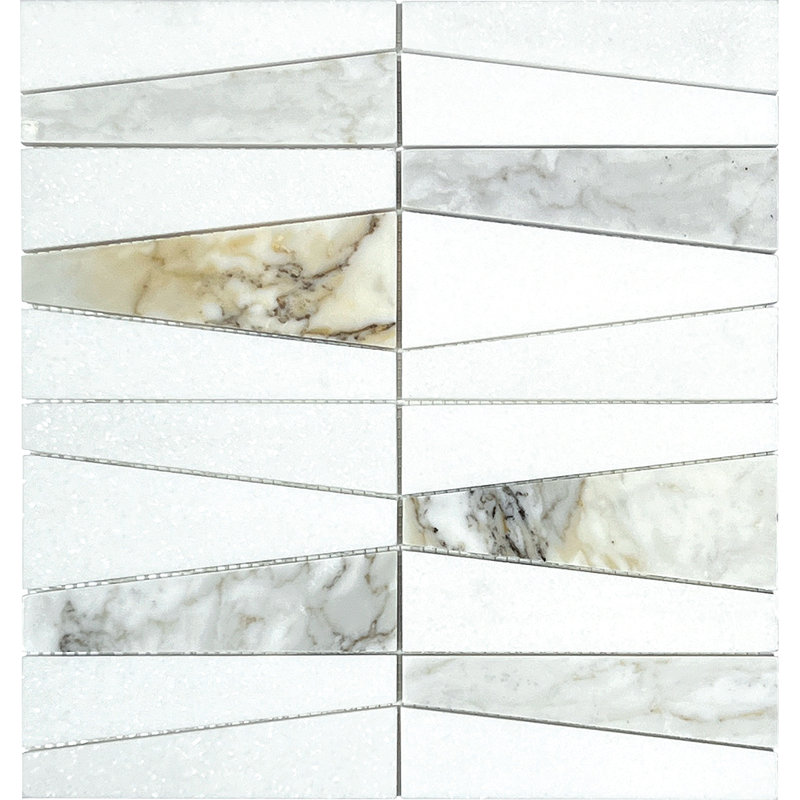 Trapezoid 2.5" X 6" Marble Mosaic Wall & Floor Tile
