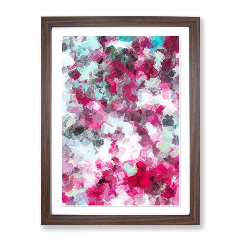 Beginning Abstract - Wall Art, 66cm H x 48cm W x 2cm D, Walnut Framed, White