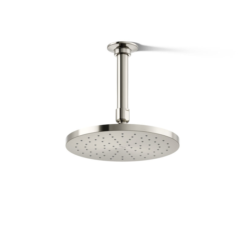 Pomme de douche à pluie Contemporary, Nickel poli éclatant, Rond, 1,75 gallons par minute