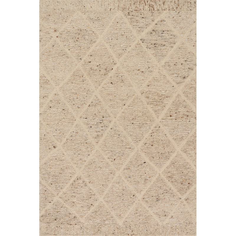 Tapis en laine Julina, Ivoire ivoire, Tapis de couloir de 2 pi 6 po x 8 pi