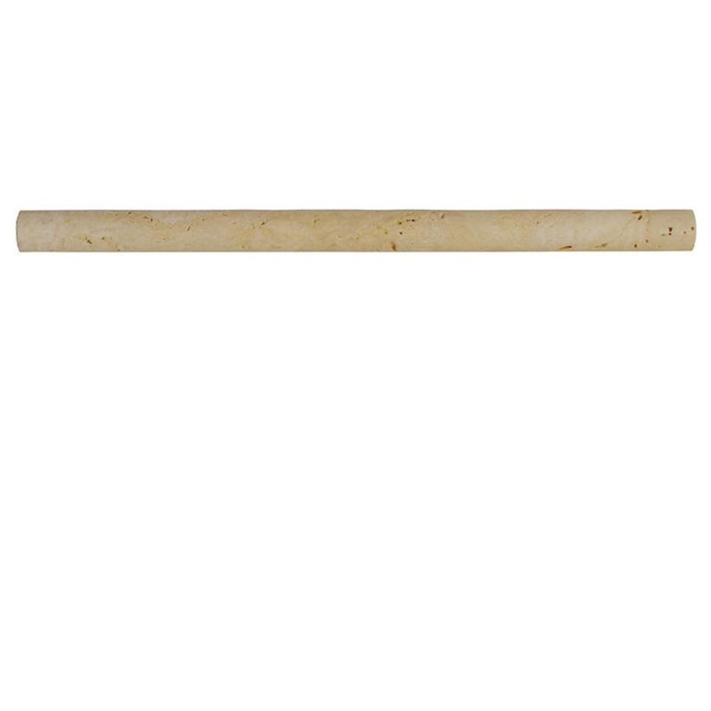 12" x 1" Honed Travertine Pencil Liner Tile Trim in Cream