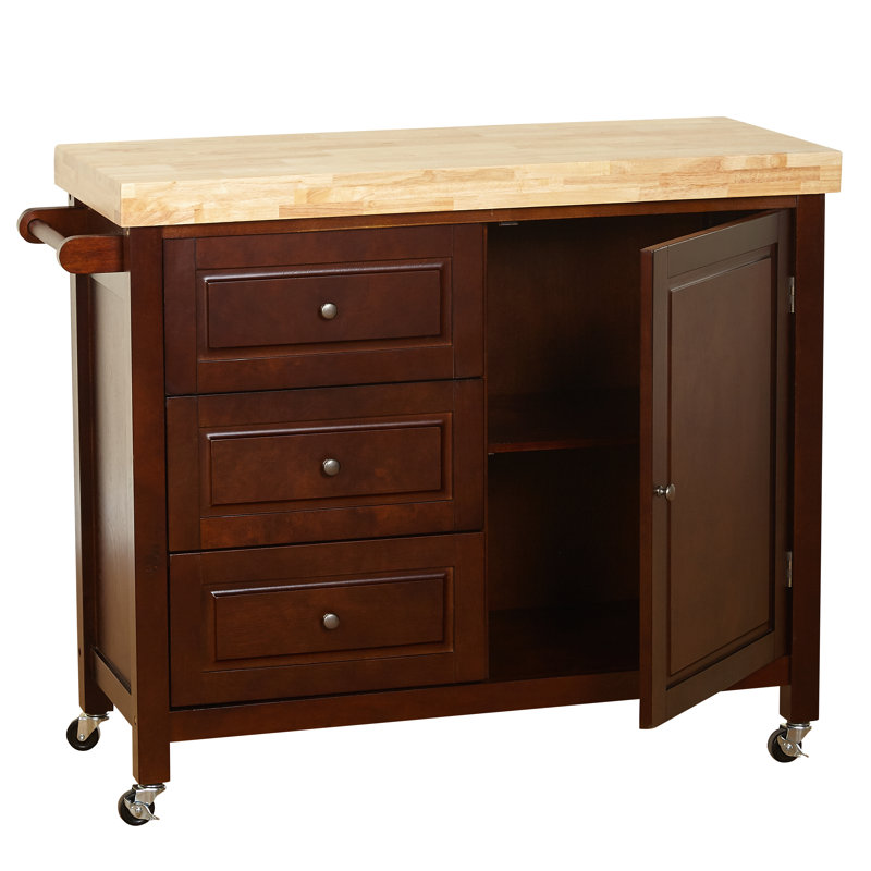 Callahan Wood Kitchen Cart, Espresso / Natural