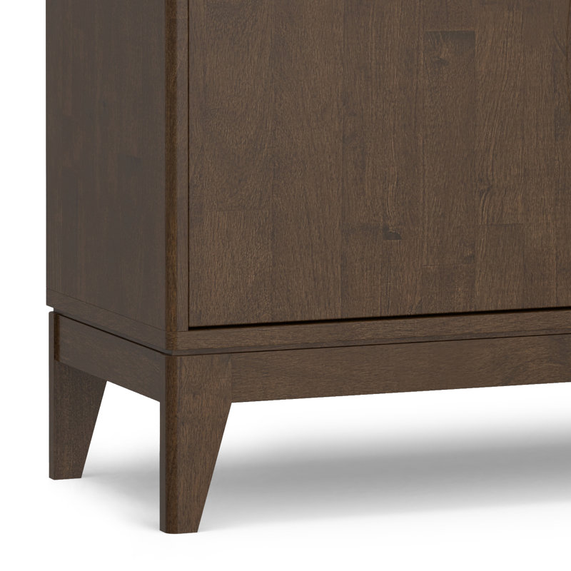 Harper Walnut Brown Solid Hardwood Mid Century Modern Sideboard Buffet