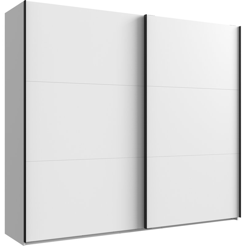 Guardino 2 Door Wardrobe, White, 216cm H x 250cm W x 65cm D