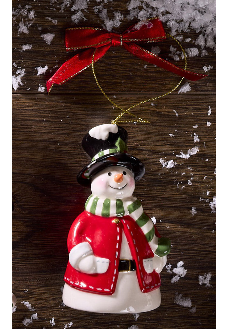 Spode Christmas Tree Snowman Bell Ornament Spode