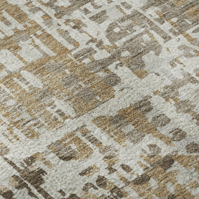 Premium Machine Washable Mayfield AMF2116 Geometric Rug, 8' x 10', Brown