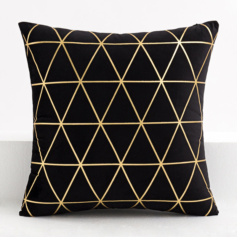  Square Pillow Cover & Insert, 20" x 20", Black, Polyester