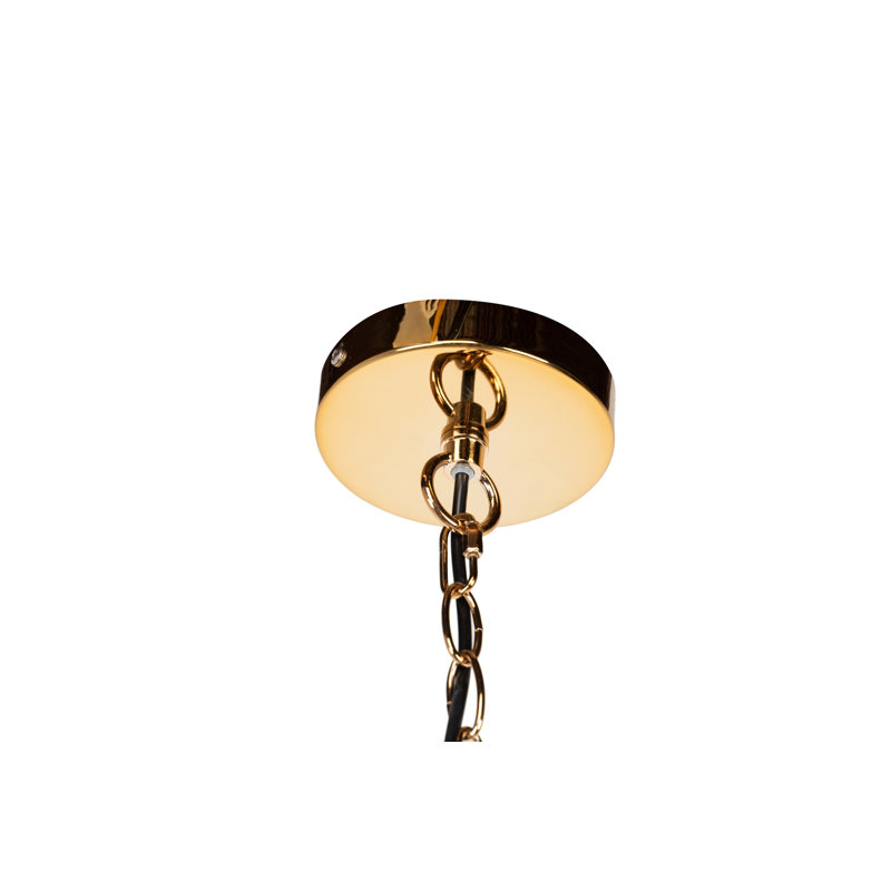 1 - Light Drum Pendant, Gold/White