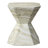 Chlora 17" Modern Geometric Hourglass End Table, Weatherproof Concrete Look Patio Side Table & Drum Nightstand-785612082