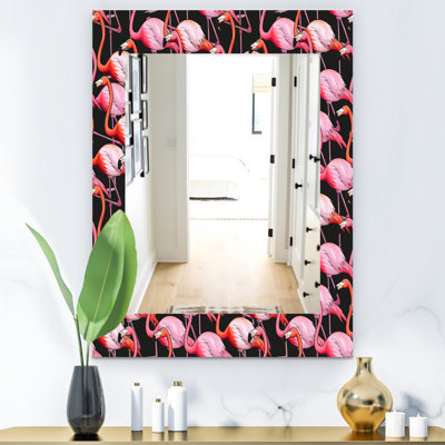 Miroir mural 3 éclectique flamant rose