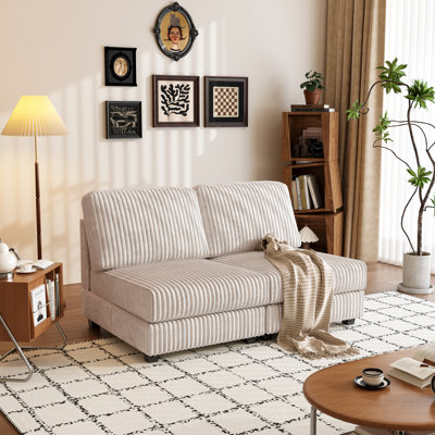 Modern Corduroy Sofas, Solid Wood Frame, For Living Room Comfort