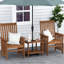Rectangular Outdoor Side Table With Umbrella Hole , 48cm cm W 52.1cm cm D
