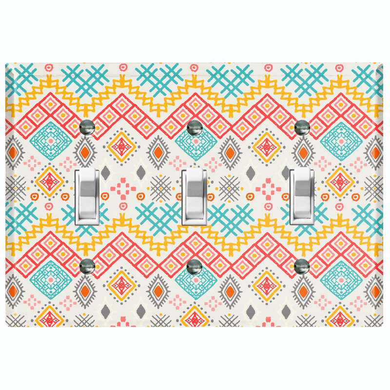 Patterned 3 - Gang Toggle Light Switch Standard Wall Plate