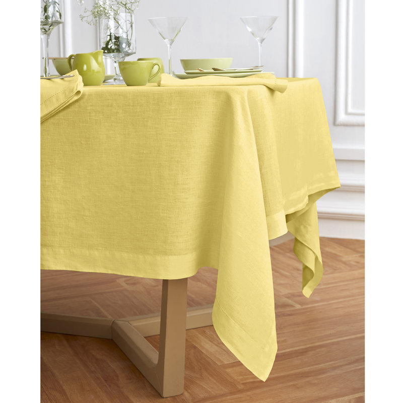 Sonoma - 100% Pure Linen Tablecloth (Prewashed), Yellow, 90" x 70"