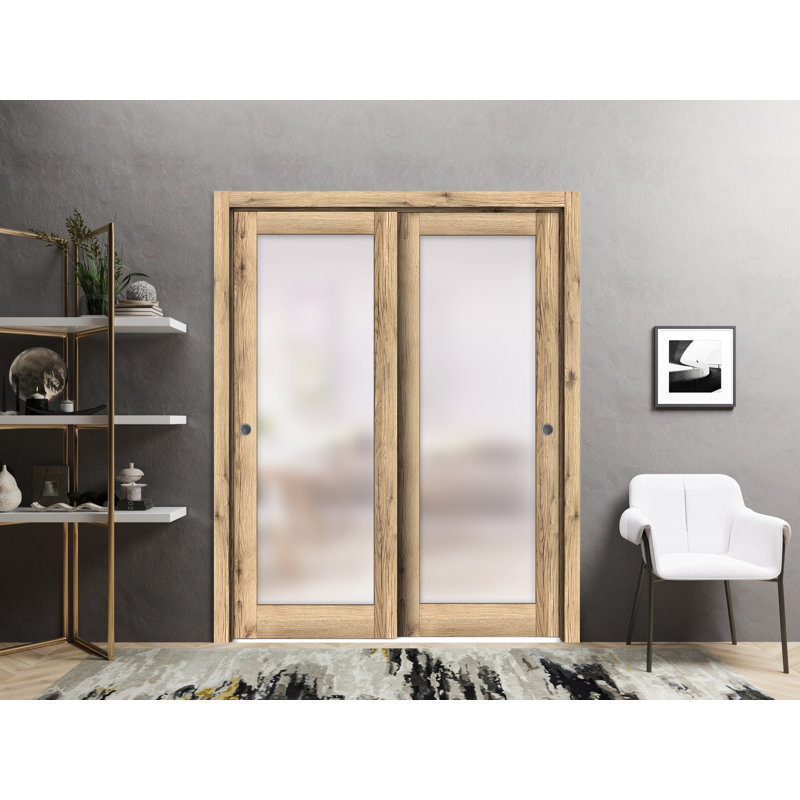 Portes à panneaux coulissantes en bois lambrissé Planum, 48 po x 80 po