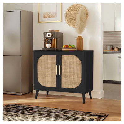 Armoire d'appoint avec rangement Black Rattan