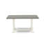 Ensemble de table de salle à manger 5 pièces composé d'une table en bois de ciment et de 4 chaises de salle à manger en lin Shitake foncé avec dossier haut - Lin brossé blanc-1198032378-1198032373-1198032379