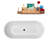 67" Streamline Soaking Glossy White Freestanding Tub and Tray With Internal Drain-101413363