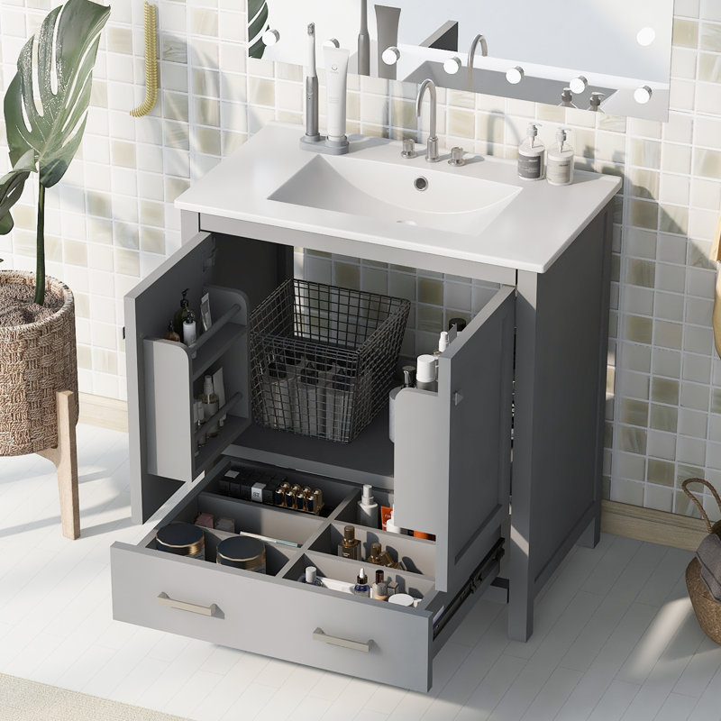 Richetta Freestanding Under Sink Cabinet, Gray