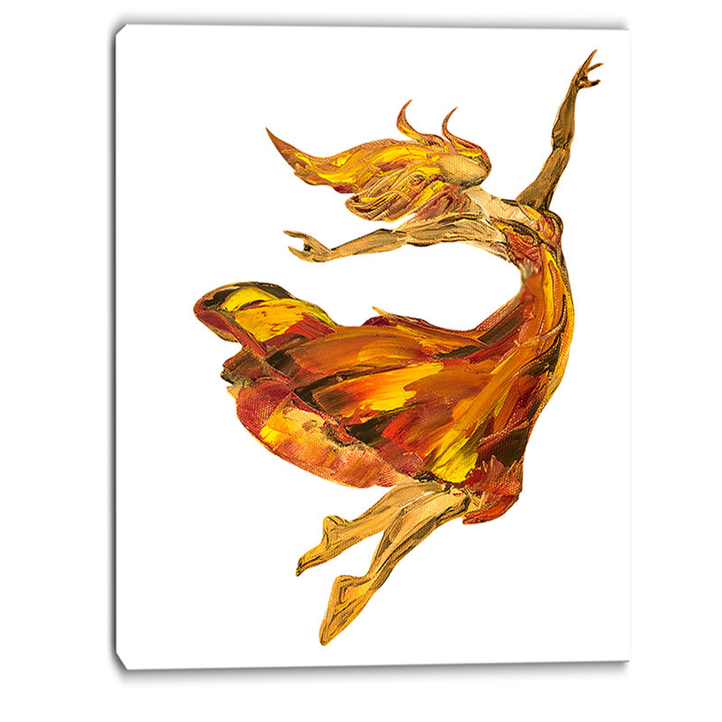 «Fire Ballerina Portrait», peinture, H 40 po x l 30 po x P 1,5 po, Toile tendue