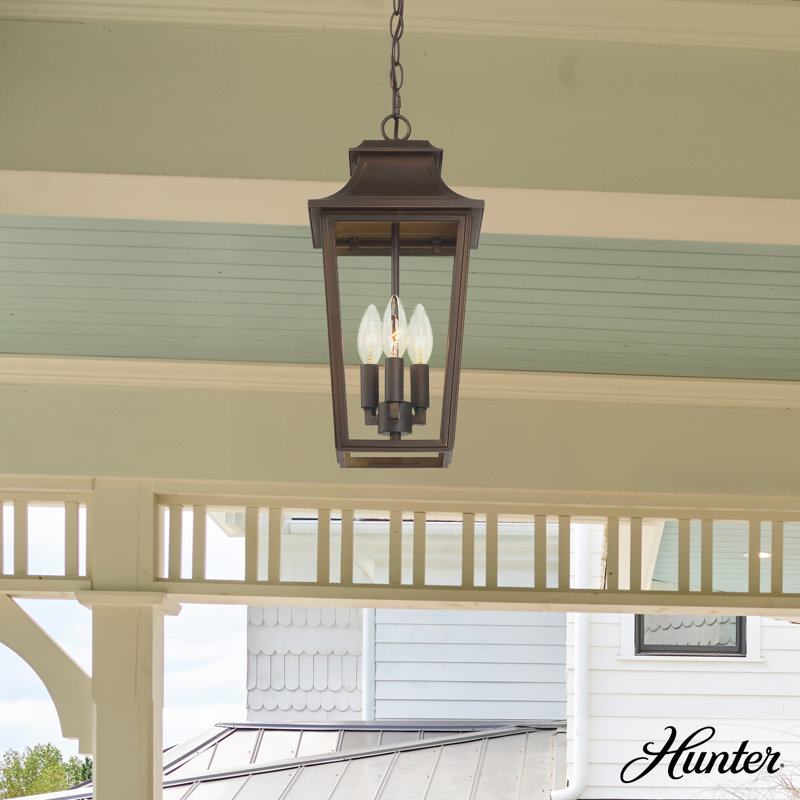 Hunter Spring Cove Outdoor 3 Light Large 17 Inch Pendant, Bronze