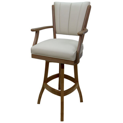 Très grand tabouret pivotant en bois Irminger