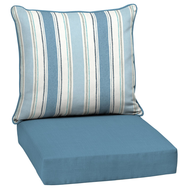 ARDEN Outdoor Chaise Lounge 3.5" Cushion, Blue/Gray/White