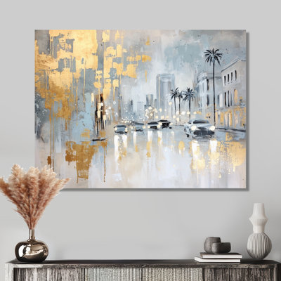 Beverly Hills Rodeo Drive Under Grey Skies - Los Angeles Metal Decor, Industrial Metal Print